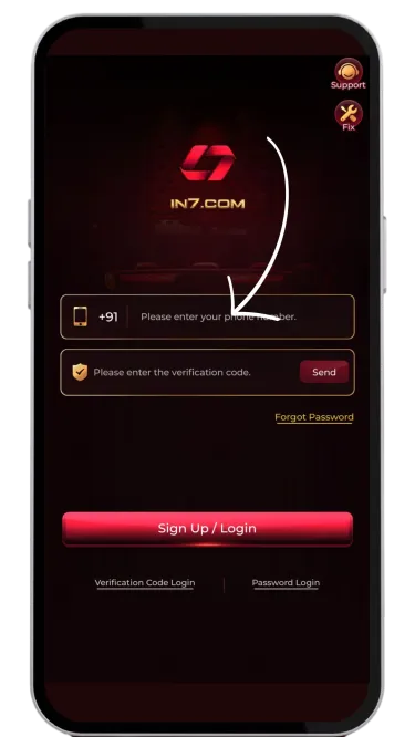 Enter mobile number to login